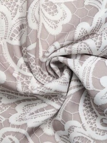 SHEIN LUNE Pantalon long ample élégant et romantique pour femmes avec imprimé floral, poches à boutons, rose floral, automne, occasions de fête & Fête nationale saoudienne - Blanc - Voir 3