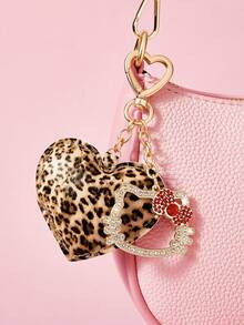 HELLO KITTY AND FRIENDS | SHEIN 水鑽可愛3D蝴蝶結愛心鑰匙圈吊飾，情人節禮物 - 彩色 - 查看 3