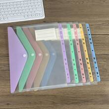 5/10 buah Binder Kertas Lepas Ukuran A4 Kapasitas Tinggi, Dengan 11 Lubang Ring, Terbuat Dari Bahan PP Modern, Kancing dan Kantong Label yang Dapat Diperluas, Cocok Untuk Sekolah, Rumah, Kantor, Absensi, Perjalanan - Desain Portabel, Perlengkapan Sekolah, Perlengkapan Belajar - Set - View 3