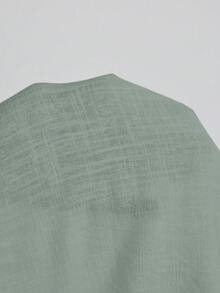 MaterniWear 時尚編織純色休閒戶外寬鬆領口抽繩收腰孕婦上衣 - 綠色 - 查看 8