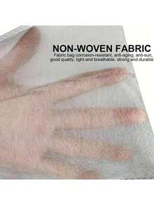 100Pcs Non Woven Drawstring Mesh Plant Protection Bags For Garden Orchard Crop Cover Anti Pest Bird Fruit Vegetable Grow Bags - White - View 3