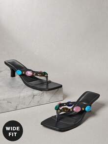 SHUZIA Women's Wide Fit Casual Sandals, Versatile For Daily Wear - Black - View 3