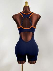 Mistrie Rompi Tanpa Lengan untuk Wanita, Kasual, Olahraga, Kebugaran, Yoga - Navy Blue - View 2