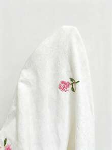 Franclia 女款新款棉質襯衫，春夏新款老錢風刺繡長袖襯衫，休閒寬鬆鵝黃色刺繡襯衫，度假休閒長袖全開襟襯衫，法式慵懶花卉刺繡長袖棉質襯衫，復古米色襯衫，黃色基礎款長袖襯衫，四季疊穿襯衫，適合日常穿著、居家、散步、購物、度假、夏季通勤 - 白色 - 查看 4