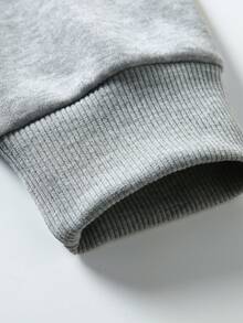 SHEIN LUNE Women's Crew-Neck Sweatshirt An Elegant Gift Choice; A Versatile Top For Work, Vacation, And Everyday Wear. - Grey - View 5