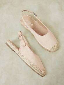 Styleloop Ladies, Straw Rope, Buckles, Flat Shoes. - Apricot - View 4