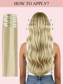 6 PCS Ekstensi Rambut Manusia Remy Tanpa Sambungan 12-20 Inci, Rambut Sambungan Jepit Dua Lapis untuk Wanita, Menambah Volume dan Panjang, Tampilan Alami - S18/613 - View 7