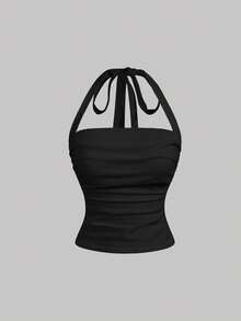 SHEIN MOD 3件套女士褶皱时尚吊带背心套装 - 彩色 - 查看 8
