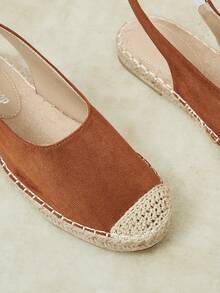 Styleloop Damas, Cuerda de Paja, Hebillas, Zapatos Planos. - Marrón - Ver 3