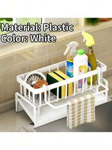 1 Kitchen Sink Storage Rack, Bathroom Storage Rack, Kitchen Faucet Sponge Holder, Sponge Drain Rack, Soap, Brushes, Towels, Scrubbers, Bathroom And Kitchen Supplies. - Multicolor - View 13