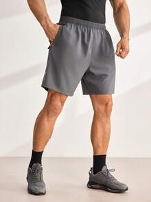 Driftmere 2pcs Men's High-Performance Casual Loose Quick-Dry Sports Shorts, With Reflective Stripes, Pockets, Waist Drawstring, Soft & Lightweight For Workout - Multicolor - View 1