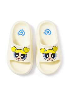 THE POWERPUFF GIRLS X SHEIN 可愛卡通女孩拖鞋，幼兒與兒童快乾浴室拖鞋，輕量耐用 EVA 材質，適合室內外穿著 - 藍白色 - 查看 7