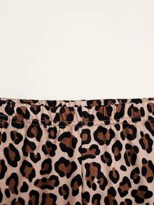 SHEIN 少女秋季長版T恤豹紋長褲甜美休閒日常穿搭 - 彩色 - 查看 5