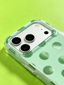 ShellaStory Casing Ponsel Minimalis Warna Dopamin Polka Dot Besar Pasir Halus Kompatibel Dengan iPhone 17 Pro Max 17 Pro 17 Pro 16 14 13 15 Pro Max 14 15 16 Plus 14 15 13 16 17 Pelindung Warna Permen Sederhana - Hijau - View 3