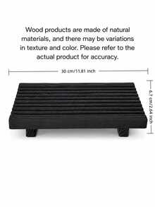 Haus Hana 1Pc Black/Brown Wooden Tray Stand, Modern Minimalist Raised Countertop Organizer, Rectangular Soap Dish Holder, Bathroom Vanity Storage Tray, Kitchen Sink Decor, Dresser Desktop Display Base For Home - Multicolor - View 15