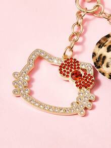 HELLO KITTY AND FRIENDS | SHEIN 水鑽可愛3D蝴蝶結愛心鑰匙圈吊飾，情人節禮物 - 彩色 - 查看 2