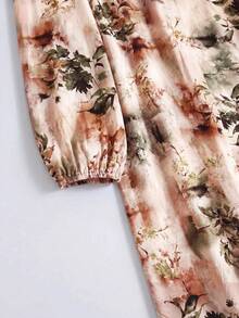 Al Najma Women's Floral Print Arabian Dress - Redwood - View 5