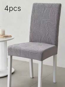 4/6Pcs Fleece Jacquard Chair Cover – Stretch Elastic Slipcover For Kitchen Dining Room Chair, Easy Clean Durable Home Decor - multicolor - View 10