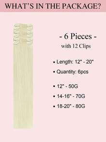 6PCS 12-20 Inch Seamless Remy Human Hair Extensions, Double Layer Clip-In Hair Wefts For Women, Add Volume And Length, Natural Look - S60 - View 5