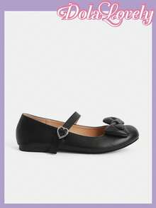 Dola Lovely Women's Shoes, Flats, Black, Round Toe Bow Mary Jane, Sweet Lolita Outfit. - Black heart - View 8
