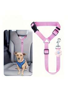 1 Adorable Pet Car Safety Belt Leash, Creative Heart-Shaped Dog/Cat Vehicle Safety Rope Strap, Pet Accessories. - Multicolor - View 5