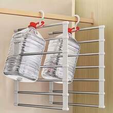 1pc Large Space Anti Slip Multi Layer Wardrobe Storage Rack Save Space Heavy Duty Rust Resistant Adjustable Retractable No Mark Black Magic Ladder Pants Hanger For Bedroom Closet Dormitory Household Daily Storage Organization Home Storage - Multicolor - View 2