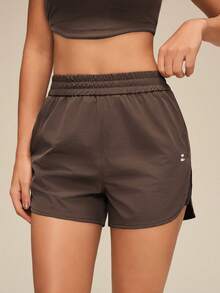 OutZeal Women Outdoor Shorts Gym Workout Elastic Waist Mesh Panel Running Shorts Summer - Coffee Brown - View 8