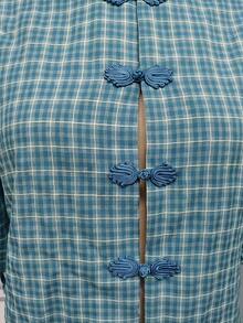 Nöista Plaid Blouse Chinese Buttons - Blue - View 7