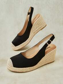 Styleloop Zapatos de cuña y plataforma para mujer - Negro - Ver 6