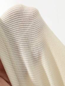 DAZY Top de capa base de punto con cuello semi alto y cinta de encaje para mujer - Albaricoque - Ver 6