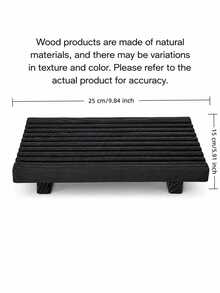 Haus Hana 1Pc Black/Brown Wooden Tray Stand, Modern Minimalist Raised Countertop Organizer, Rectangular Soap Dish Holder, Bathroom Vanity Storage Tray, Kitchen Sink Decor, Dresser Desktop Display Base For Home - Multicolor - View 14