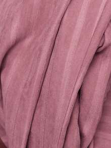 Nöista Vintage Pink Crossed Tie-Front Jacket With Contrast Piping In Burgundy Fashionable Elegant Chic Everyday Fall Autumn Winter Women's Jacket - Red Violet - View 9