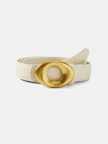 MOTF PREMIUM PRE-BEIGE LYCHEE PATTERN FASHIONABLE COMMUTER BELT - off-white - View 2