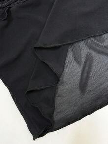 SHEIN PETITE 新款秋冬棕色紮染印花長袖緊身洋裝，適合晚宴派對、約會、日常穿著，時尚百搭，女款秋季洋裝 - 黑色 - 查看 10
