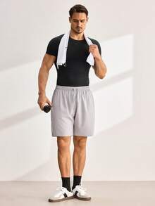 Driftmere Boyfriend Style Men's 3pcs Quick-Dry Breathable 4-Way Stretch Sports Shorts For Summer - Dark Grey - View 8