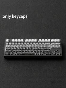 Crack Light Through Keycaps Quiet Dawn Theme, Cherry Height PBT+PC Key Caps, Heat Sublimation Side Print, MX Switch Compatible, Multiple Layout Mechanical Keyboard Backlit DIY Gift For Game Work - View 2