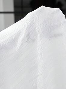 Manfinity CasualCool 男士白色提花短袖襯衫與長褲休閒套裝 - 白色 - 查看 8