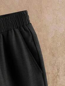 EASEVO Men's Plus Size Casual Versatile Solid Color Dress Pants - Black - View 4