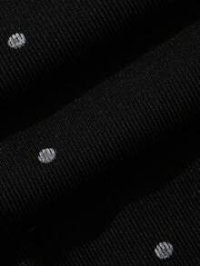 DAZY Spring Black Knit Polka Dot Comfortable Fabric T-Shirt With Elastic Waist Long Pants Men's Loungewear Set - Black - View 6