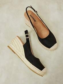 Styleloop Zapatos de cuña y plataforma para mujer - Negro - Ver 4