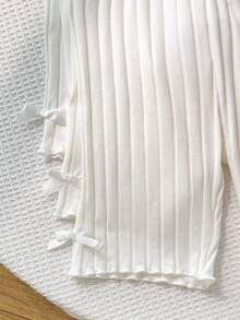 Tween Girl Tween Girl Multi-Pack Solid Color Knit Cycling Leggings - White - View 3