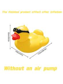 52-Inch Giant Inflatable Duck Floating Pool Toy, Adult Size, Suitable For Fun Swimming Pool Floating Toy, Inflatable Large Rubber Duck Floats, Suitable For Swimming - Multicolor - View 11