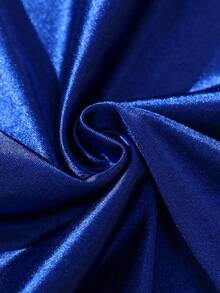 Rometta Women's Plus Size Royal Blue One-Shoulder Ruched Waist Asymmetrical Ruffle Hem Dress With Rhinestone Buckle Decor, Elegant Formal Long Evening Gown - Royal Blue - View 8