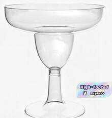 6-Pack Colored Plastic Margarita Cocktail Glass, Capacity 12 Ounces, Reusable Beverage Cup, Margarita Glass, Mexican Themed Party Decoration, Colored Cocktail Glass, Suitable For Bachelor Parties - Multicolor - View 1