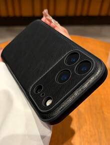 Casing Ponsel Anti Guncangan Kompatibel dengan iPhone, Desain Ramping, Bumper PU Lembut, Anti Gores, Perlindungan Jatuh - Hitam - View 2