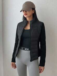 DAZY Teen Girl Autumn/Winter Casual Versatile Patchwork Jacket - Black - View 10