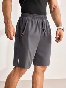 Driftmere 3pcs/Pack Boyfriend Style Men Sports Shorts, Breathable Quick Dry Running Gym Training Casual Five-Cent Beach Pants Summer - Dark Grey - View 4