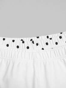 Leggings cortos simples y versátiles para uso diario de niñas preadolescentes - Blanco y Negro - Ver 3