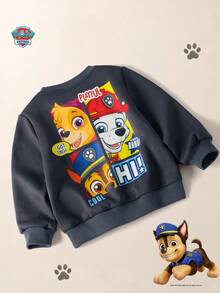 SHEIN | PAW Patrol Kids Young Boy Cartoon Pattern Knitted Soft Crew Neck Long Sleeve Pullover Autumn Winter Sweatshirt - Grey - View 7