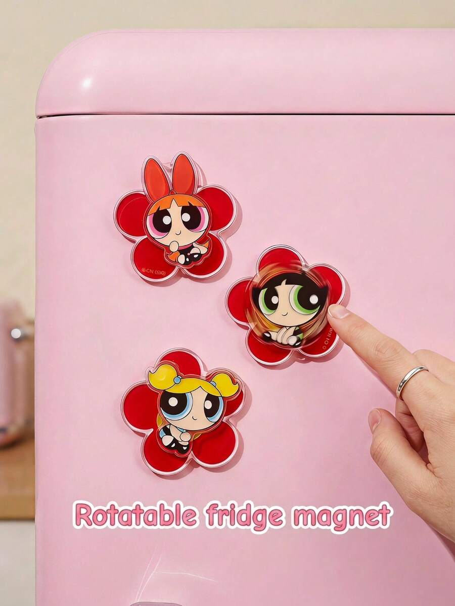 THE POWERPUFF GIRLS X Joivida 1/3 buah Magnet Kulkas Bentuk Hewan Kartun Lucu, Desain Karakter Imut dan Klasik, Daya Magnet Kuat, Dekorasi Dapur Rumah yang Menggemaskan, Suvenir Pesta Sekolah, Perlengkapan Kerajinan DIY, Hadiah Kecil yang Menyenangkan untuk Para Penggemar - Satu-Ukuran - View 1